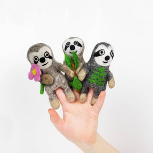 Sloth Felt Finger Puppets