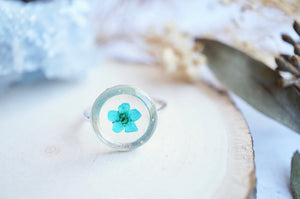 Real Pressed Flower and Resin Ring