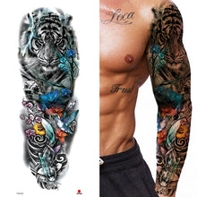Shaded and Colored Full Arm Tattoo
