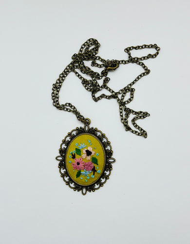 Floral Embroidery Pendent