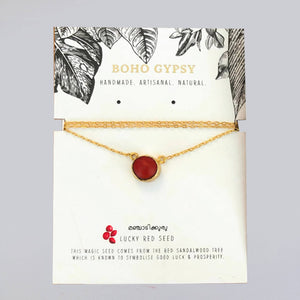 Red Seed Pendant Necklace