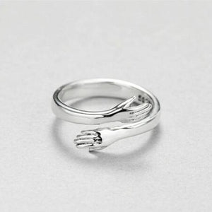 Personality Silver Plated Love Hug Rings